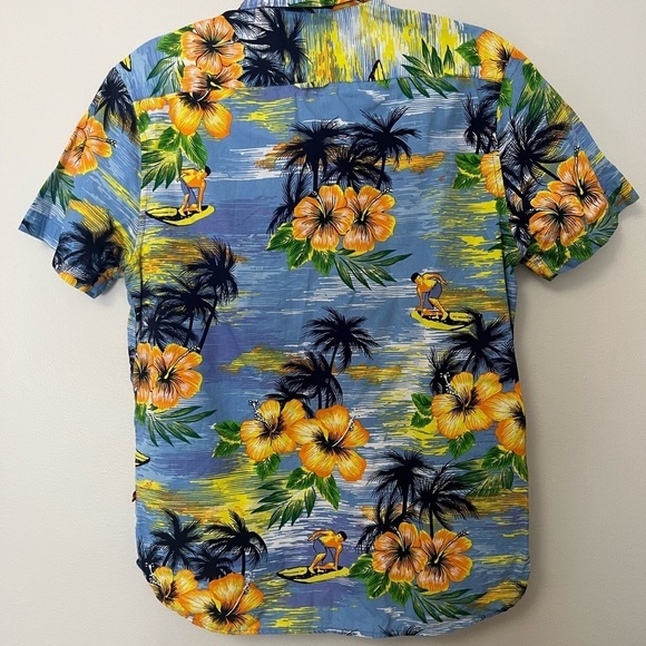 Tropical Blue Hawaiian cotton slim fit Men's Shirt size M - Picture 2 of 6